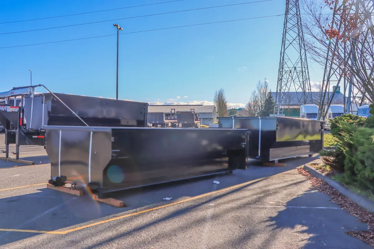 Roll-off dumpster ready for waste disposal at job site for 4 Yard Dumpster Rental in Weatherford